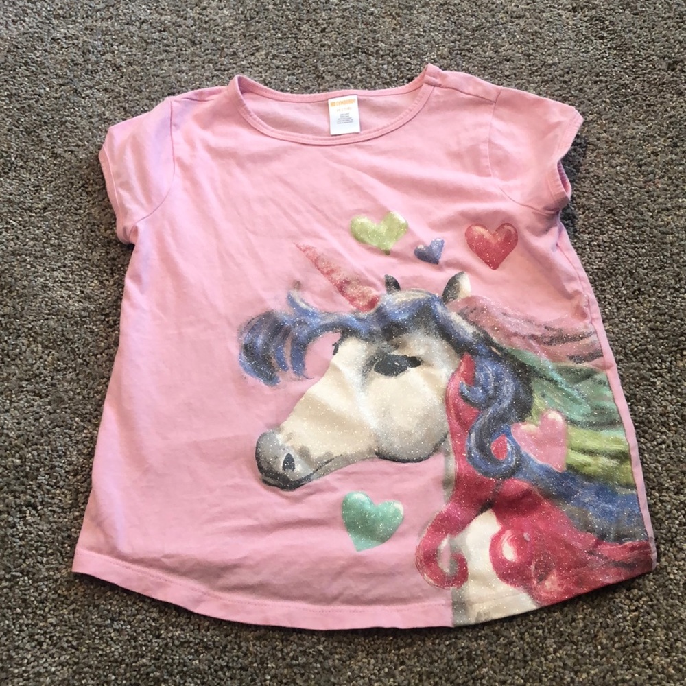 Gymboree unicorn pink glitter T-shirt girls